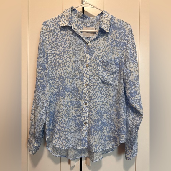 Rails Josephine Aqua Mixed Animal Size M Blue & White Button Up Shirt‎ - Picture 3 of 13